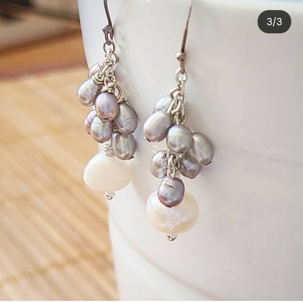 Elegant Pearl Cluster Earrings